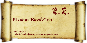 Mladen Rovéna névjegykártya